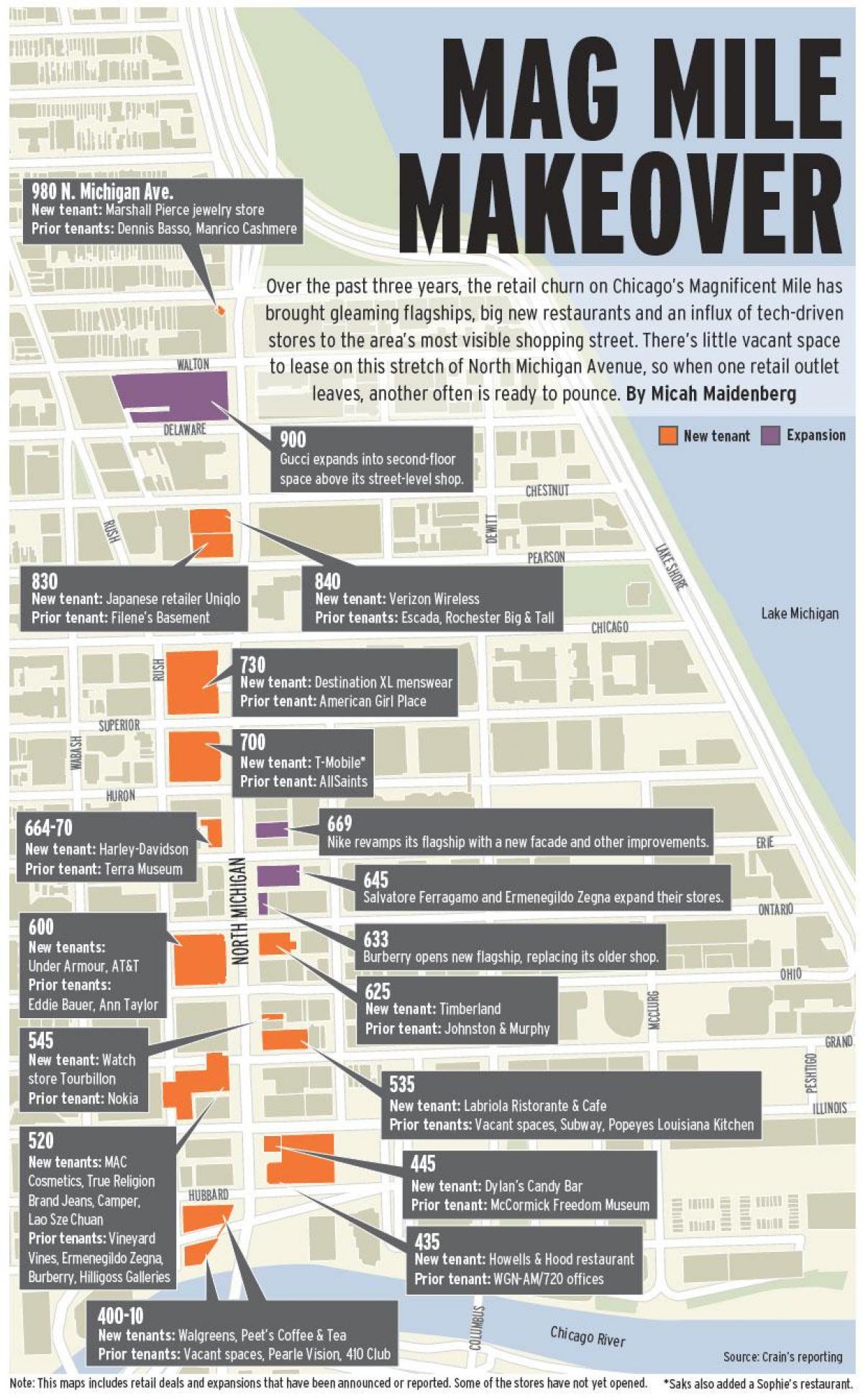 magnificent mile Chicago map