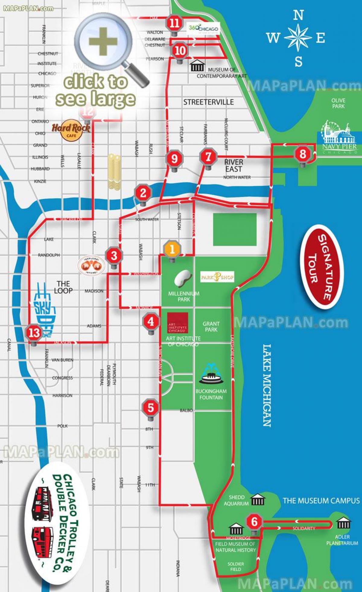 Chicago sights map