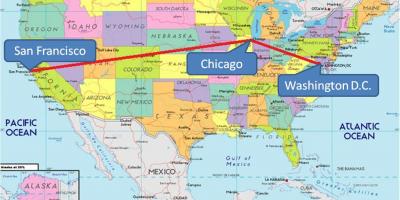 Chicago on USA map