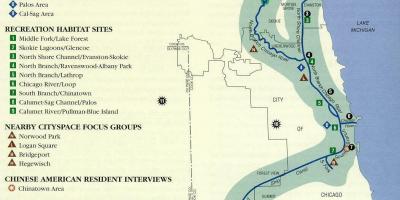 Map of Chicago river