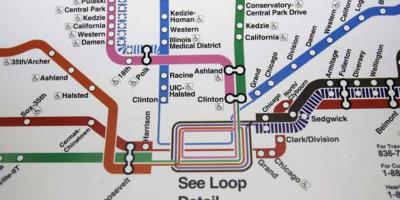 Chicago subway map blue line