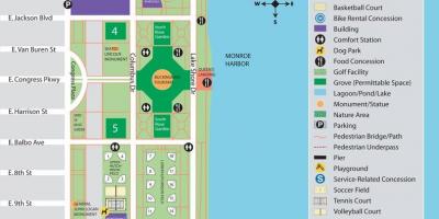 Map of grant park Chicago
