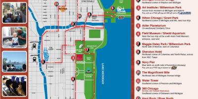 Hop on hop off Chicago tour map